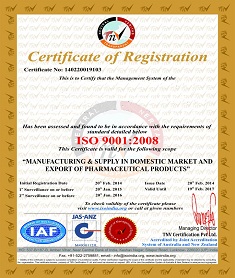 ISO 9001 : 2008 Certificate
